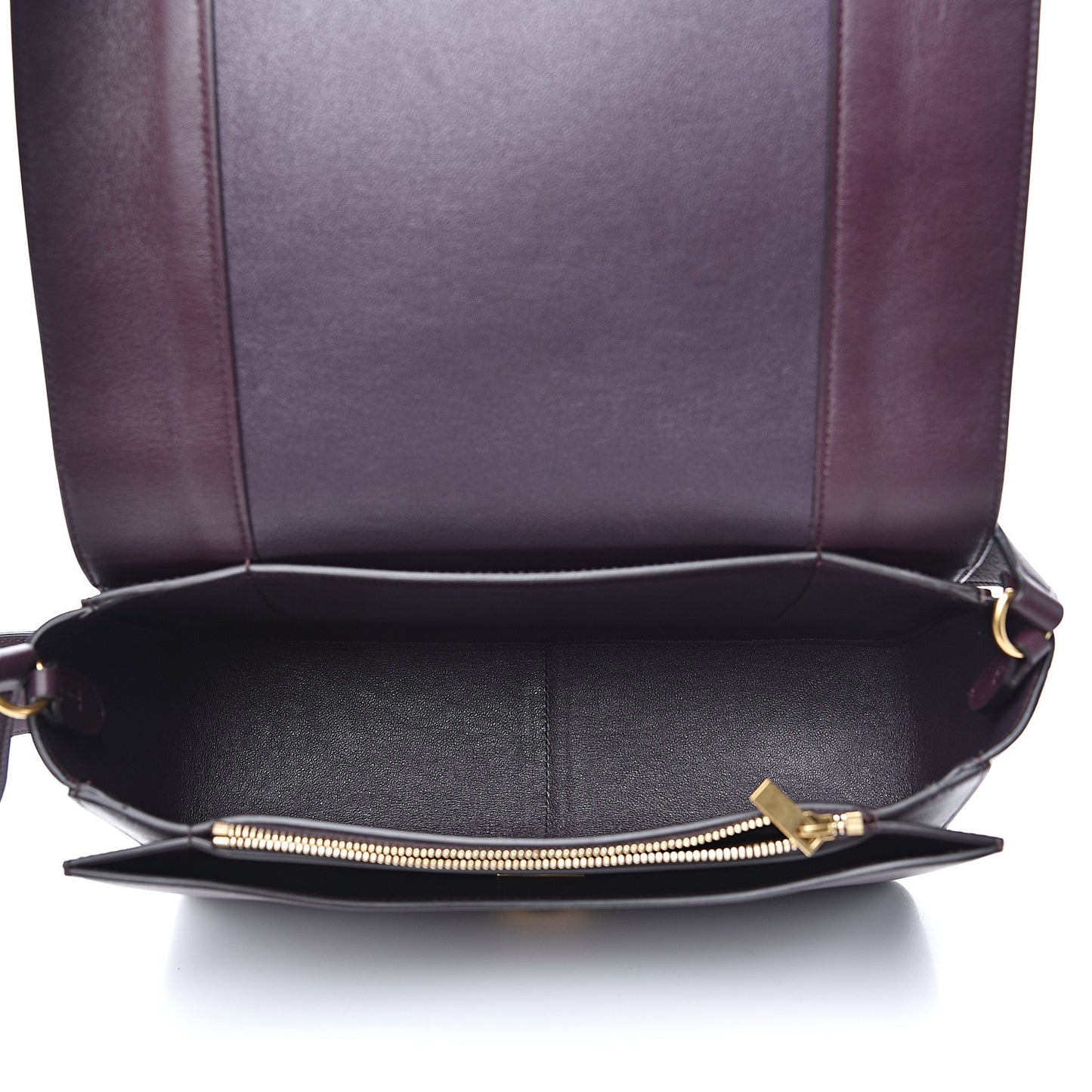 Shiny Smooth Calfskin Medium Frame Shoulder Bag Velvet Desert