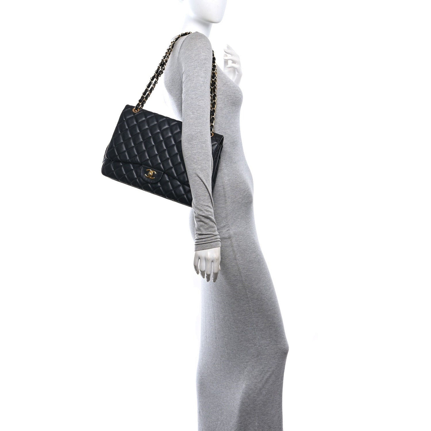 Chanel Lambskin Quilted Maxi Single Flap Black 2 of 11