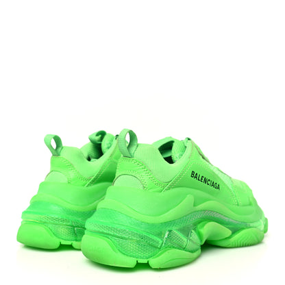 Balenciaga Fabric Mesh Clear Sole Womens Triple S Sneakers 36 Fluo Green 5 of 8