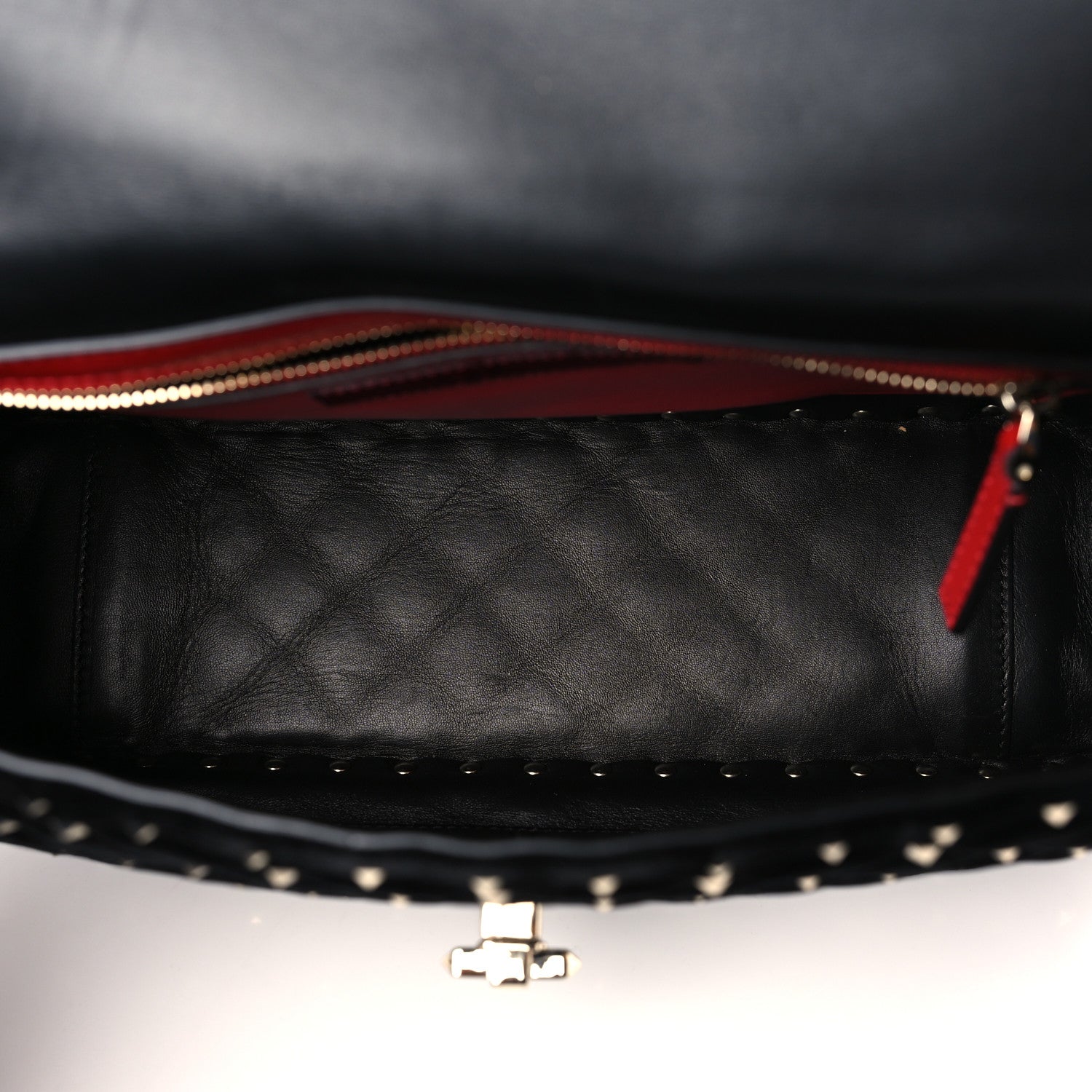 Valentino Garavani Velvet Medium Rockstud Spike Shoulder Bag Black 5 of 8