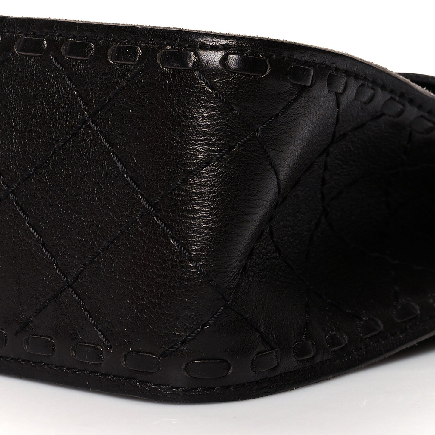 Calfskin Stitched Large Vintage Flap Dark Brown