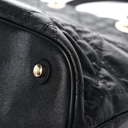 Christian Dior Coated Canvas Cannage Large Dior Soft Shopping Tote Black 11 of 15