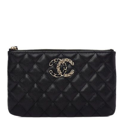 Chanel Caviar Quilted Small French New Wave CC Pouch Black 1 of 8
