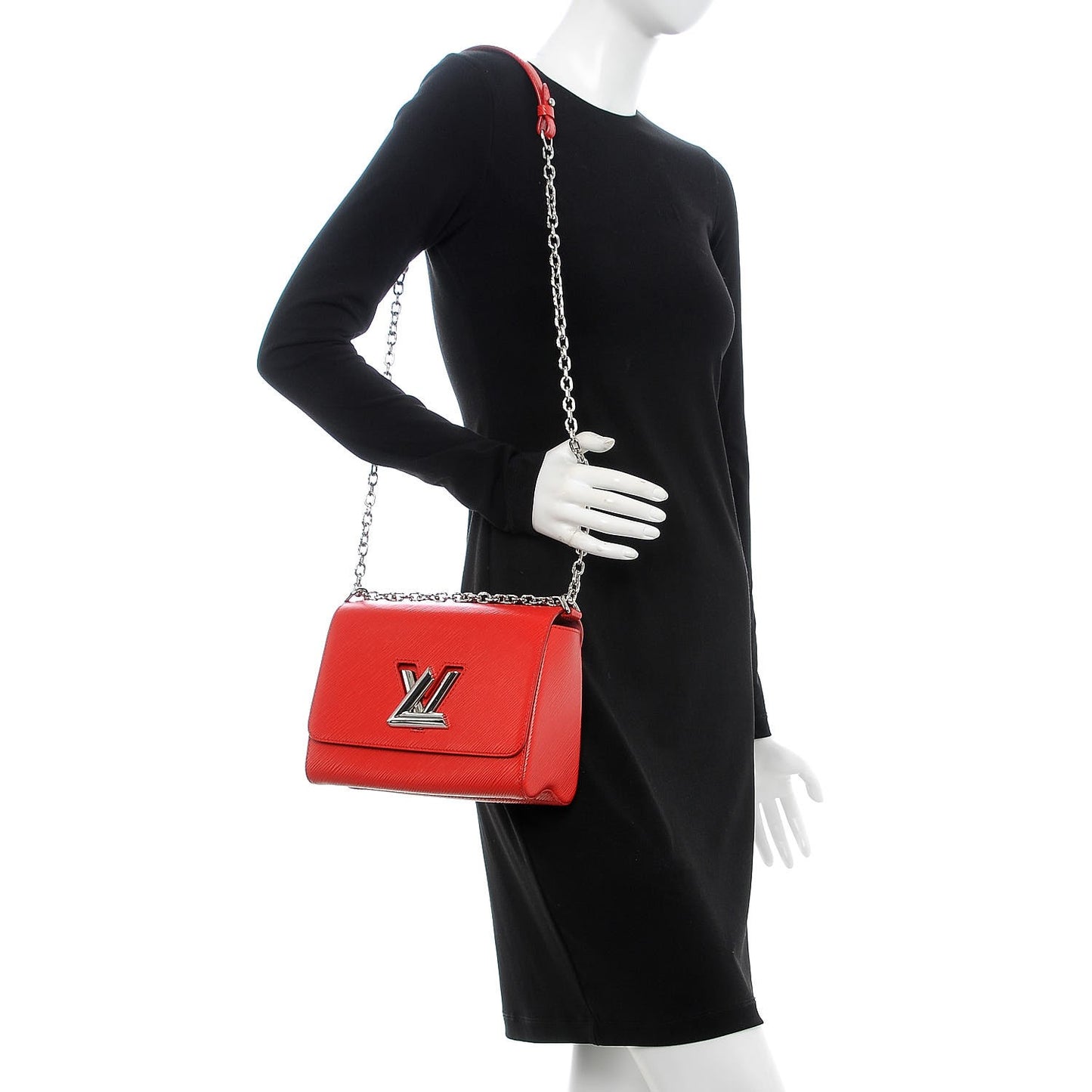 Epi Twist Shoulder Bag MM Coquelicot