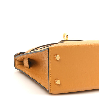 Hermes Chevre Chamkila Mini Kelly Sellier 20 Jaune D'or 9 of 10