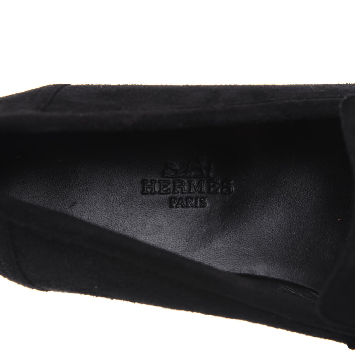 Hermes Suede Goatskin Mens Paris Loafers 40 Black 7 of 10
