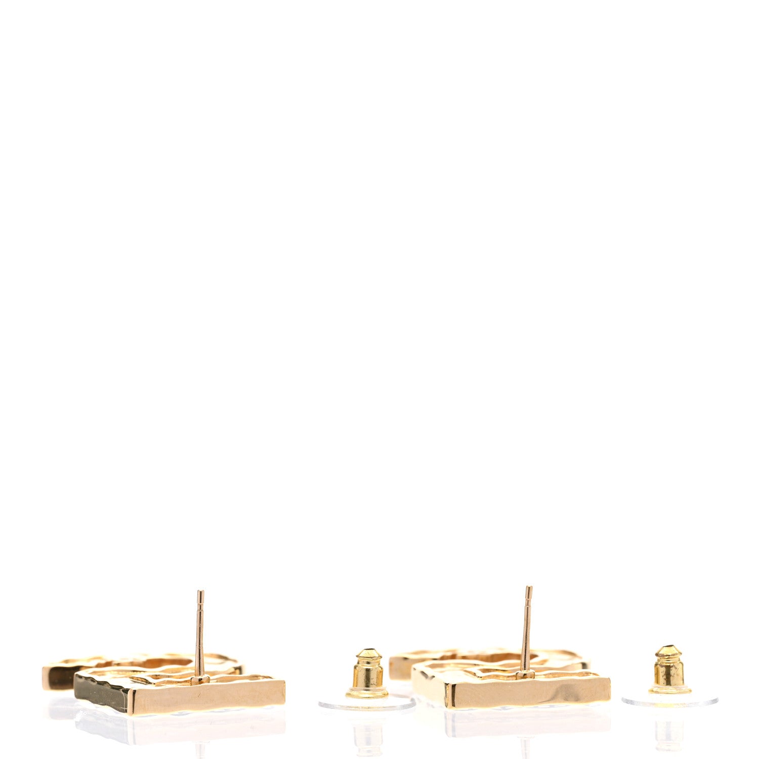 Chanel Metal CC No 5 Earrings Gold Black 4 of 5