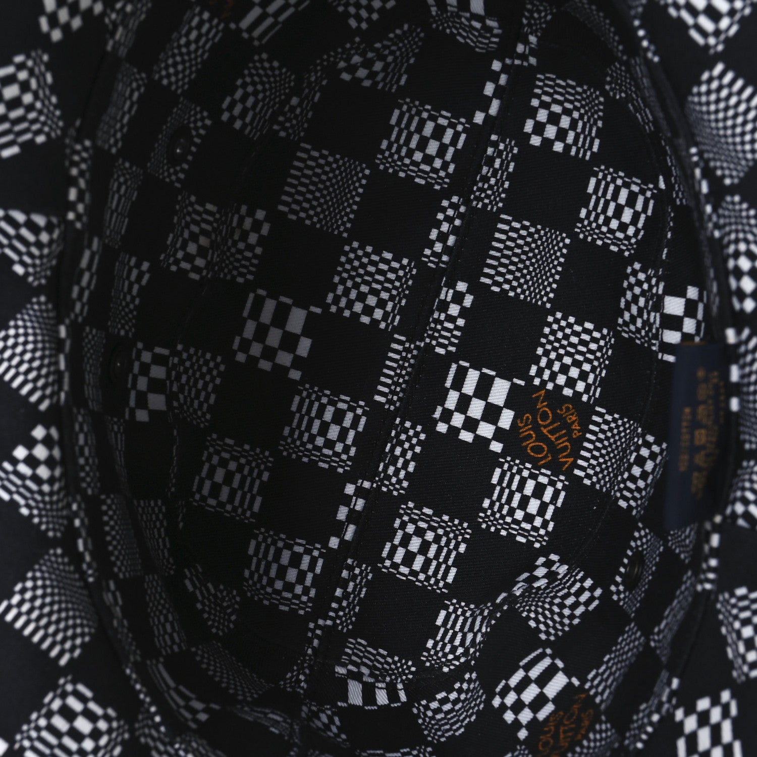 Louis Vuitton Cotton Damier Distorted Reversible Bucket Hat Black 12 of 15