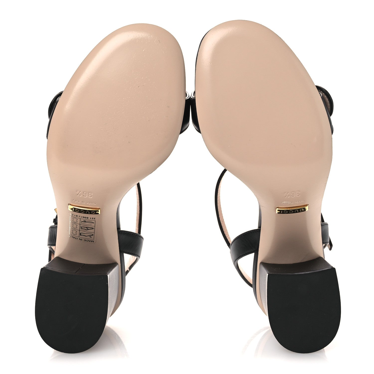 Gucci Lifford Calfskin GG Marmont Ankle Wrap 75mm Sandals 36.5 Black 7 of 10
