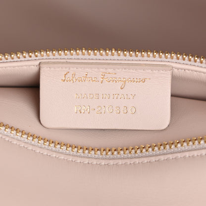 Salvatore Ferragamo Calfskin Sofia Rainbow Top Handle Bag Moka 6 of 11