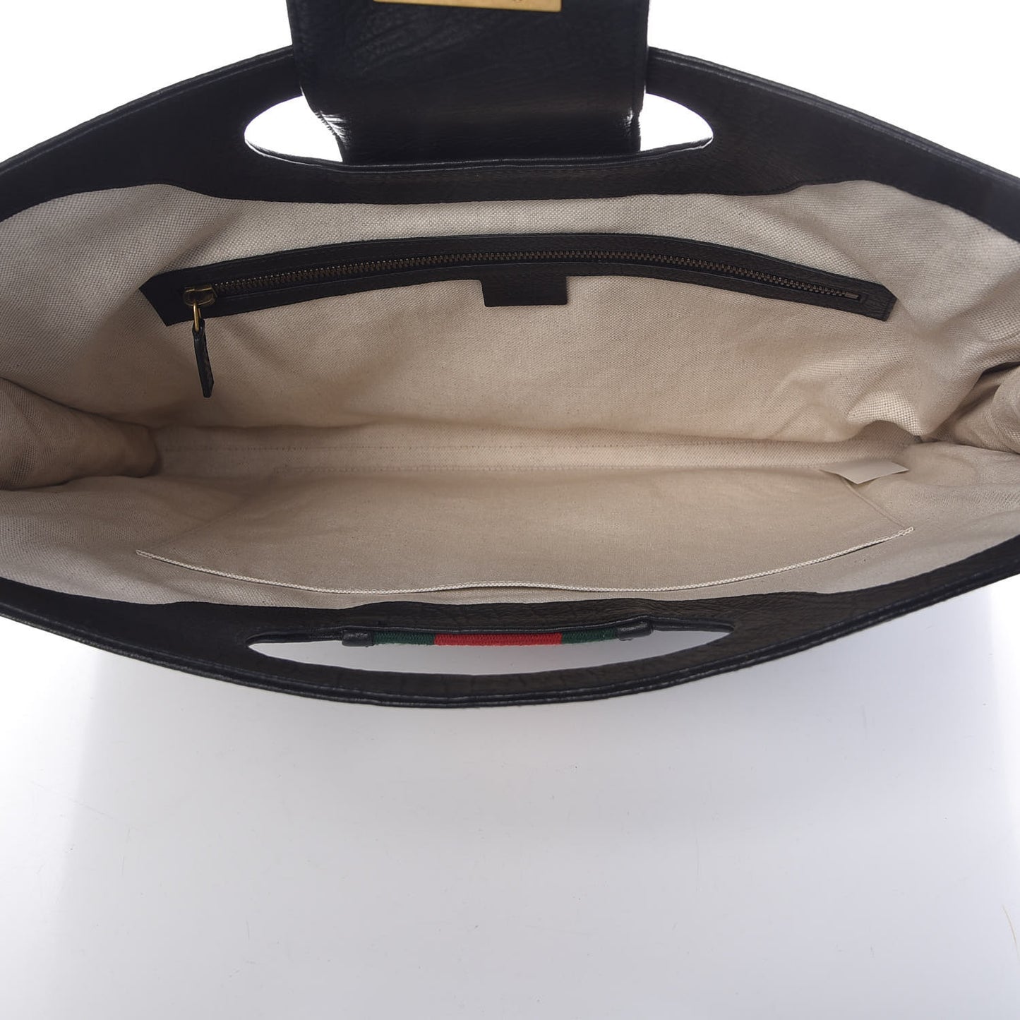 Calfskin Web Padlock Tote Black
