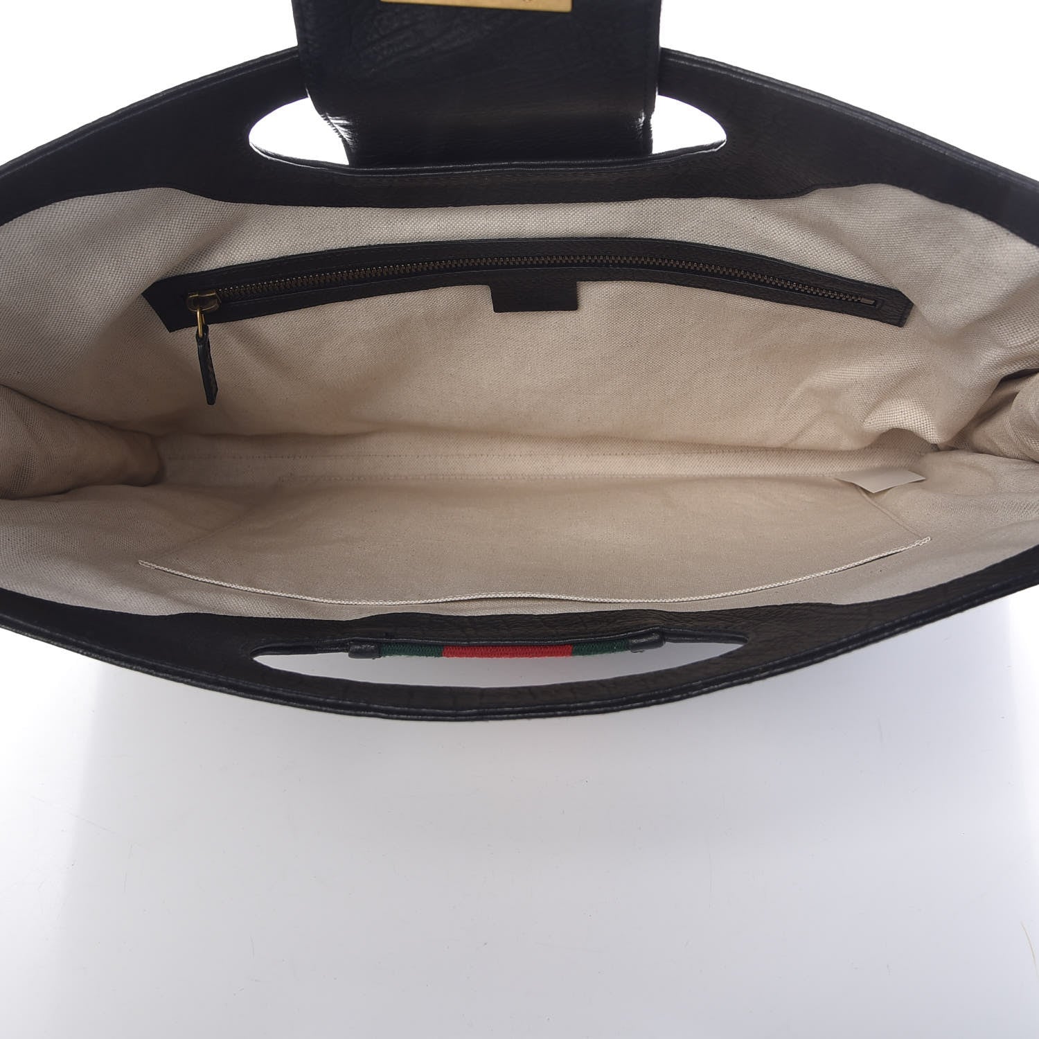 Gucci Calfskin Web Padlock Tote Black 6 of 8