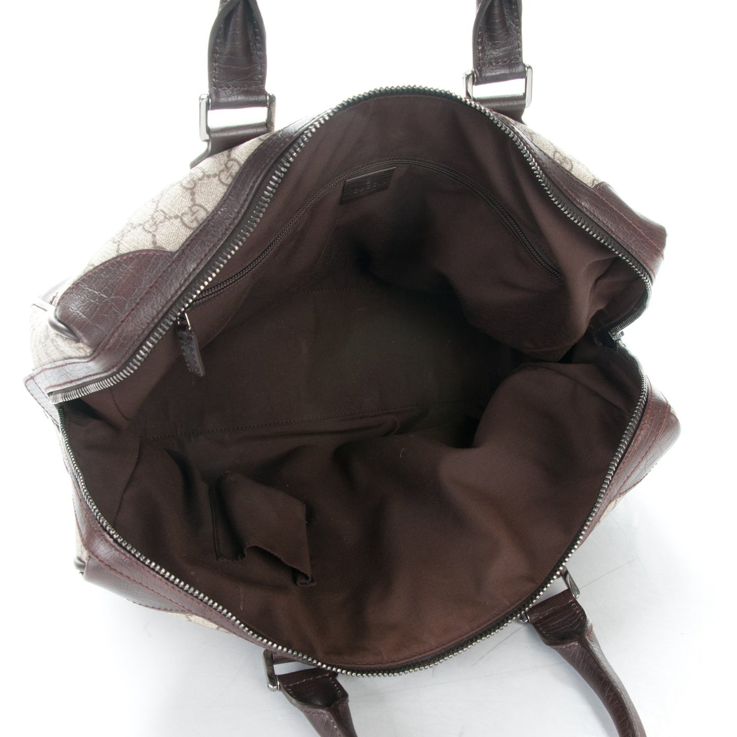 GG Plus Monogram Web Briefcase Dark Brown