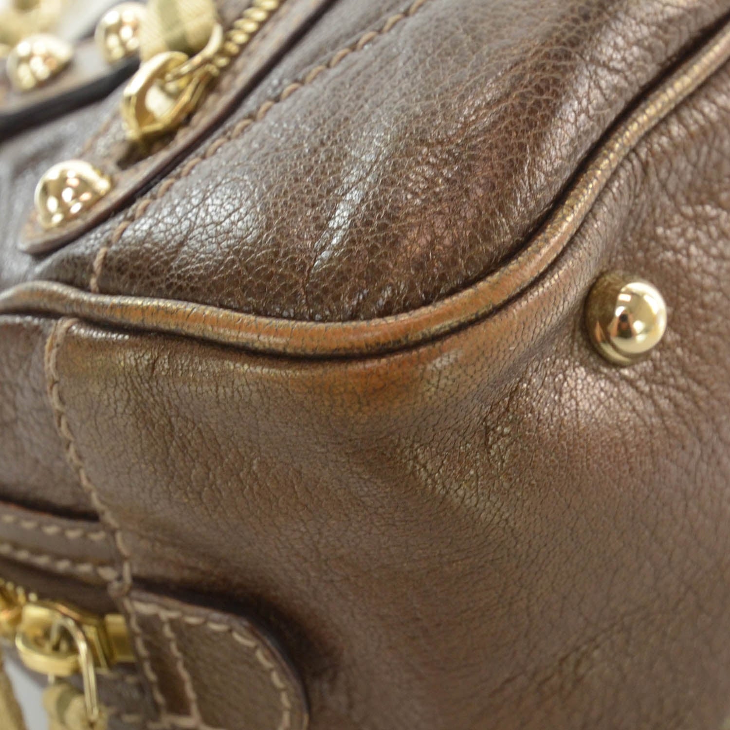 Gucci Leather Capri Small Bowler Bronze 8 of 11