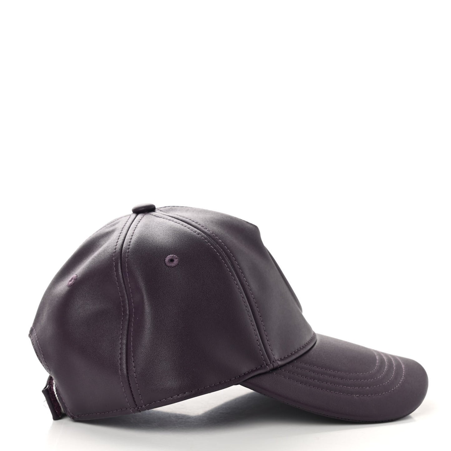 Vegan Leather Logo Embossed Hat Eggplant