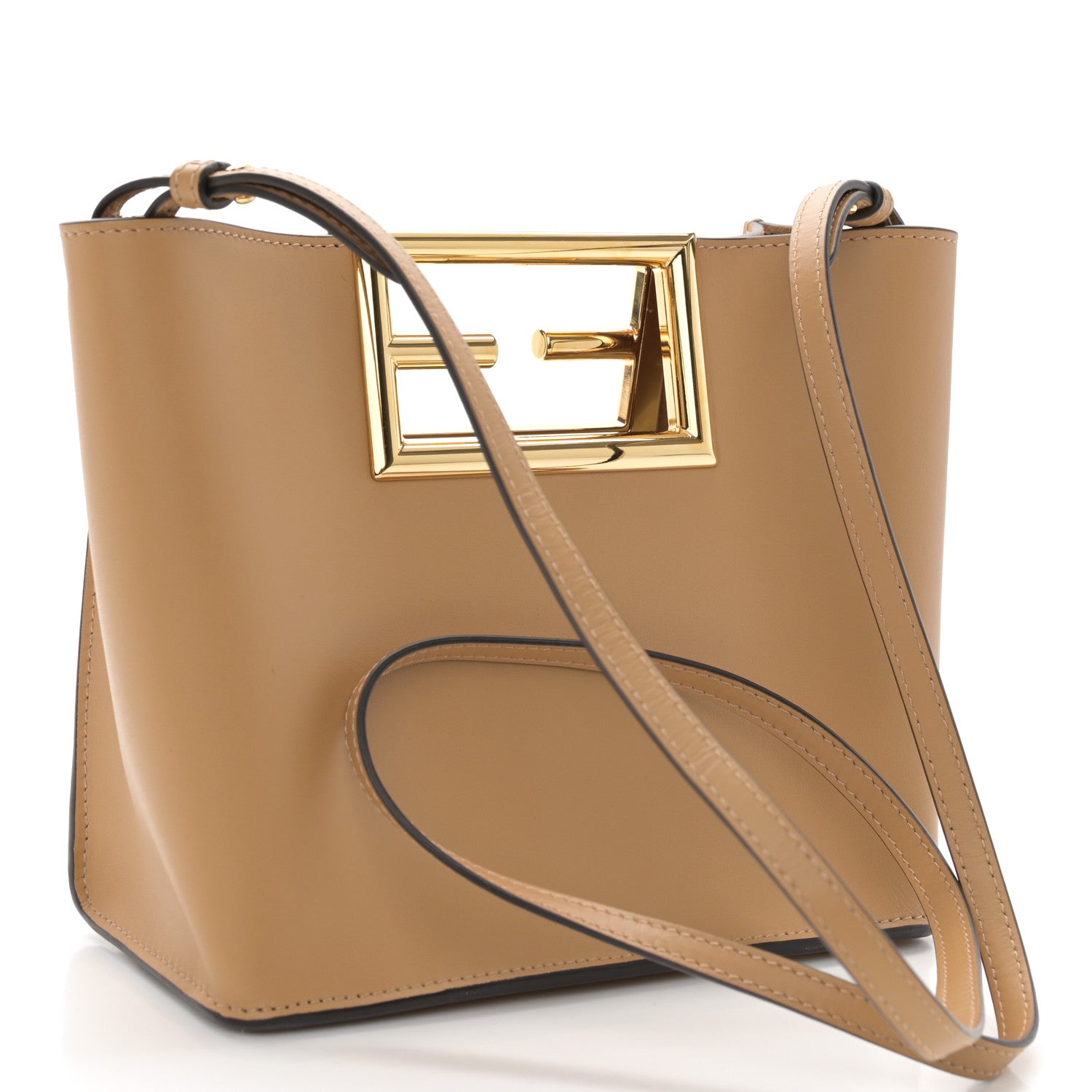 Fendi Vitello King Small Fendi Way Tote Miele Scuro 3 of 10