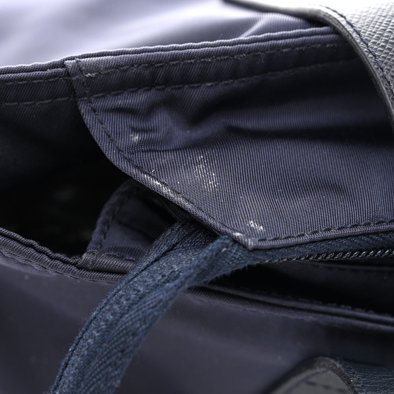 Prada Tessuto Nylon Saffiano Tote Navy 12 of 12