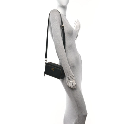 Christian Dior Grained Calfskin Caro Double Pouch Black 2 of 10