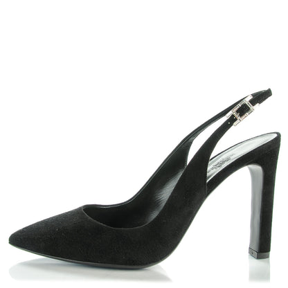 Hermes Goatskin Suede Kessy Pumps 38 Black 1 of 8