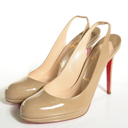 Christian Louboutin Patent Fifi Sling 85 Pumps 40.5 Nude 10 of 14