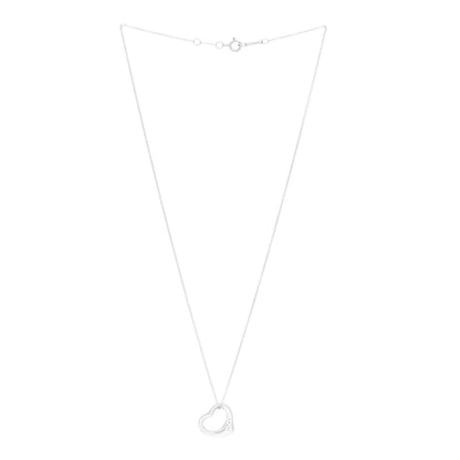 Tiffany Sterling Silver 16mm Elsa Peretti Open Heart Pendant Necklace 3 of 7