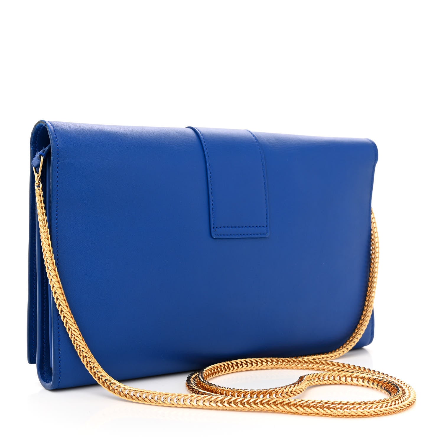 Saint Laurent Calfskin Classic Y Ligne Chain Wallet Bleu Majorelle 3 of 15