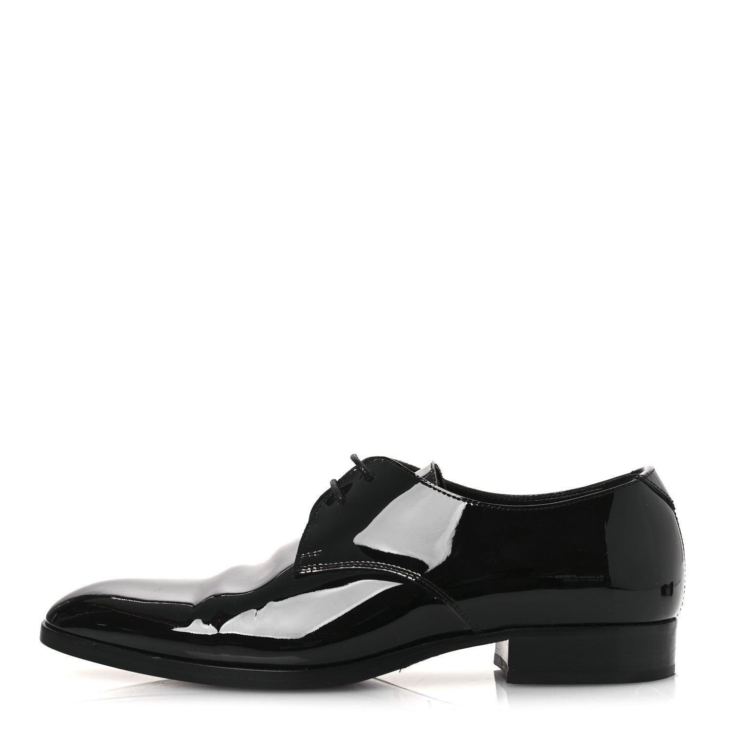 Saint Laurent Patent Baltimora Lace Up Derby Shoes 39.5 Black 1 of 12