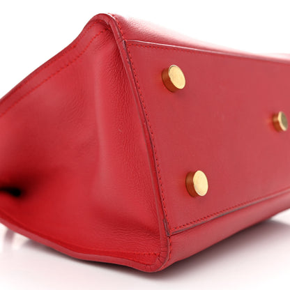 Saint Laurent Calfskin Baby Monogram Cabas Red 9 of 17