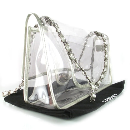 Chanel Vinyl Naked Classic Flap Silver 3 of 8