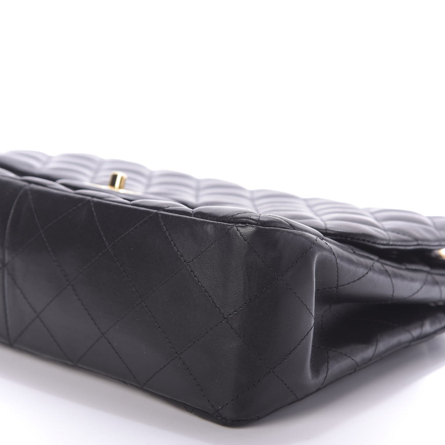 Lambskin Quilted Jumbo Single Flap Black