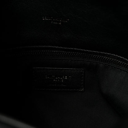 Saint Laurent Lambskin Quilted Monogram Monochrome Medium Loulou Puffer Chain Satchel Black 6 of 9