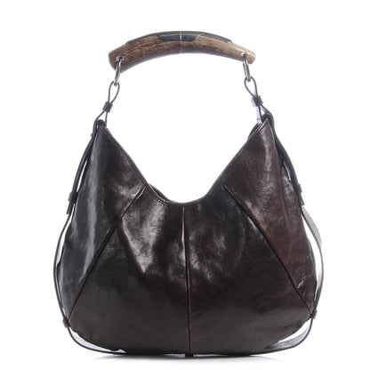 Saint Laurent Mombasa Horn Hobo Brown 1 of 8