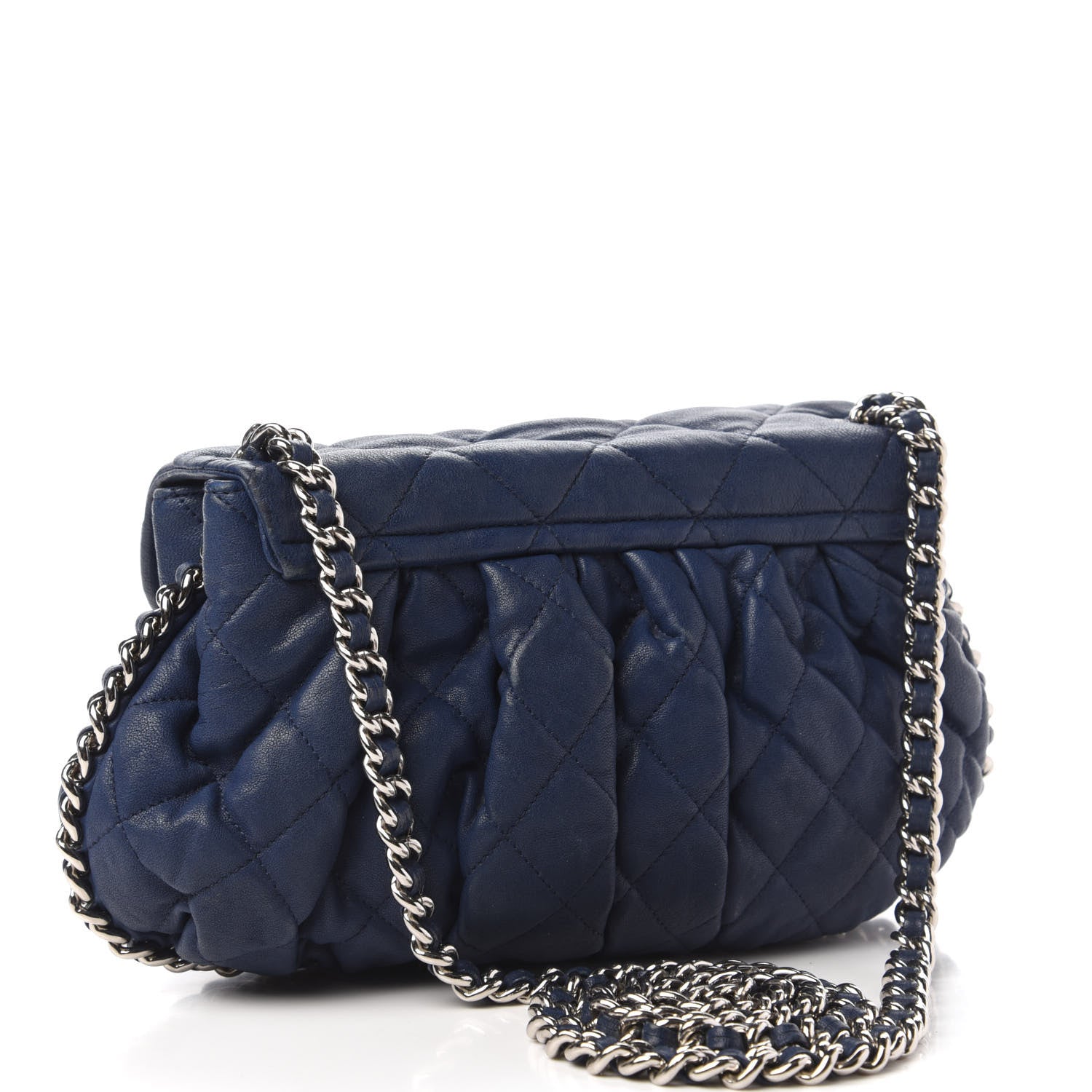 Chanel Washed Lambskin Quilted Medium Chain Around Messenger Blue 3 of 11