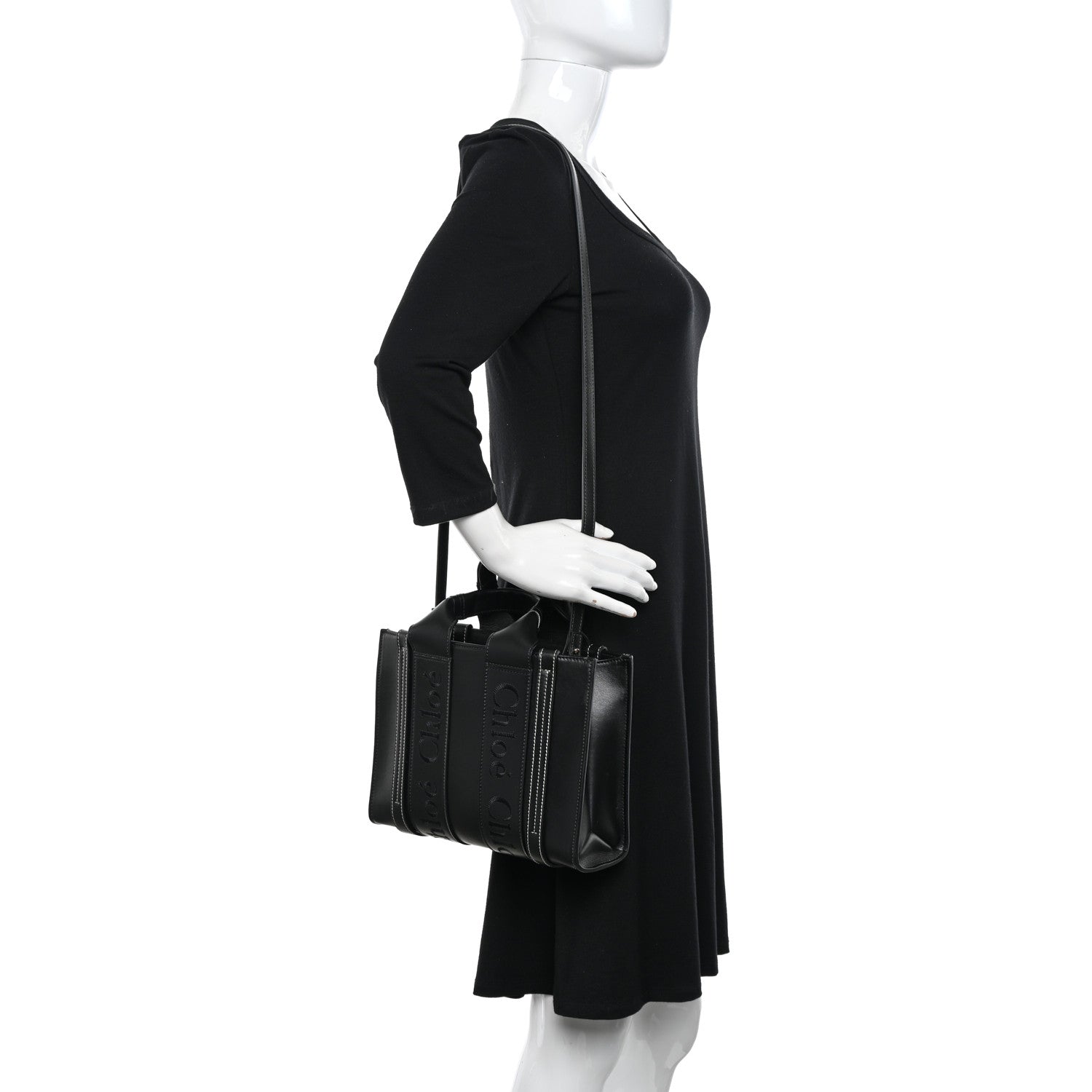 Chloe Calfskin Small Woody Tote Black 2 of 10