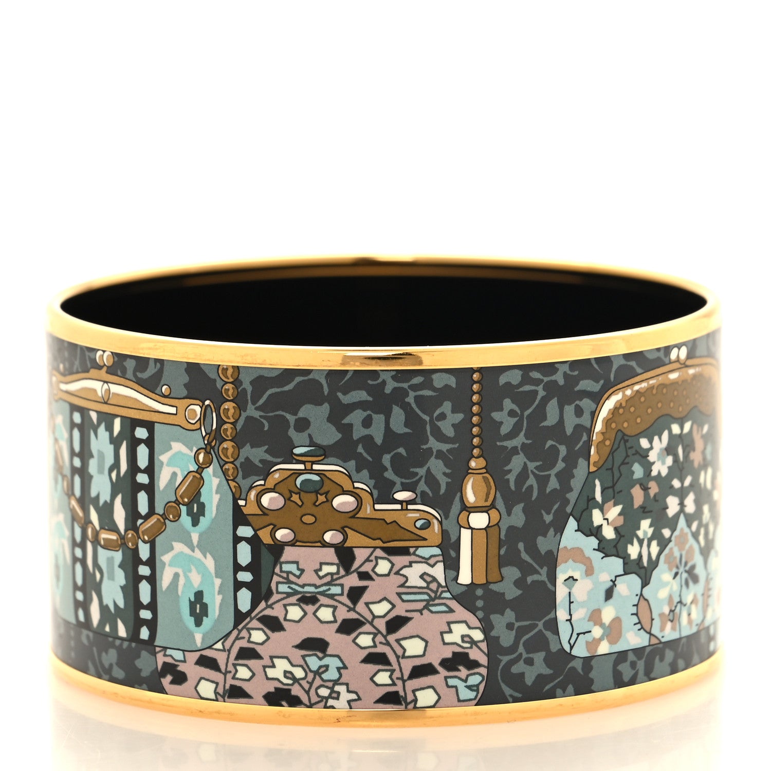 Hermes Enamel Printed Cachemire de Tamara Extra Wide Bracelet 65 3 of 5