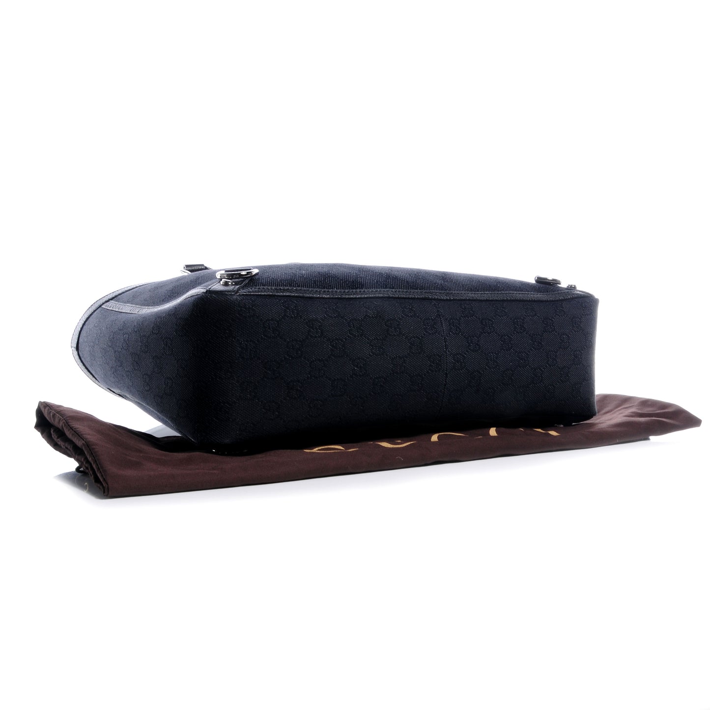 Denim Monogram Large Abbey Tote Black