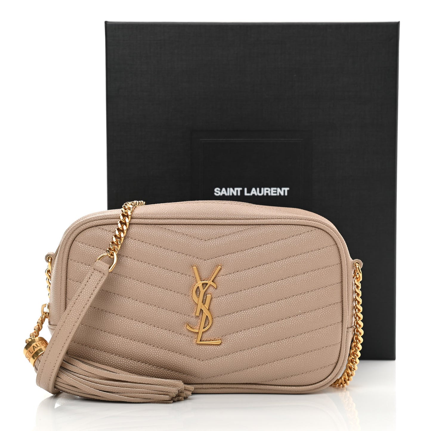 Grain De Poudre Matelasse Monogram Mini Lou Camera Bag Dark Latte