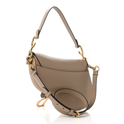 Christian Dior Grained Calfskin Saddle Bag With Strap Hazelnut 3 of 8