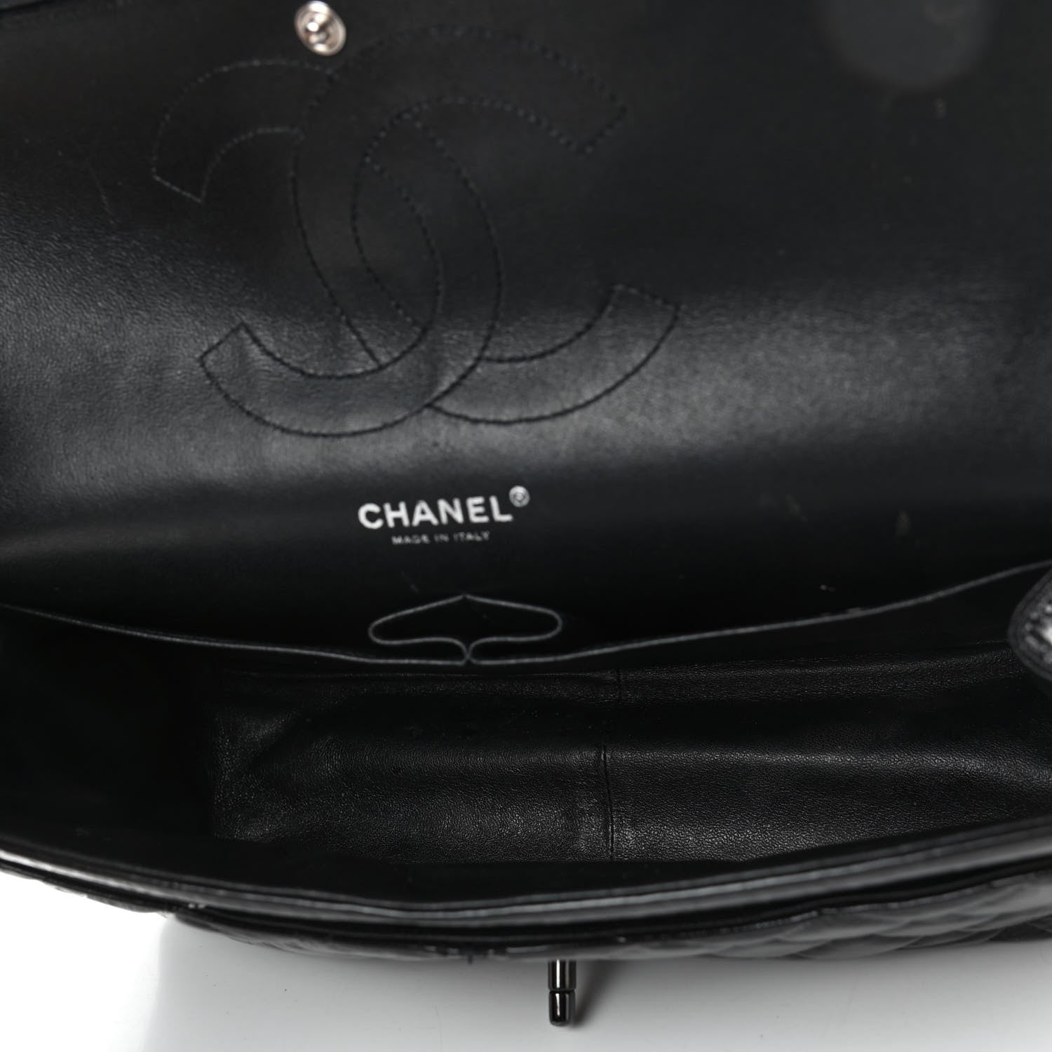 Chanel Shiny Distressed Calfskin Quilted Jumbo Double Flap So Black 5 of 7
