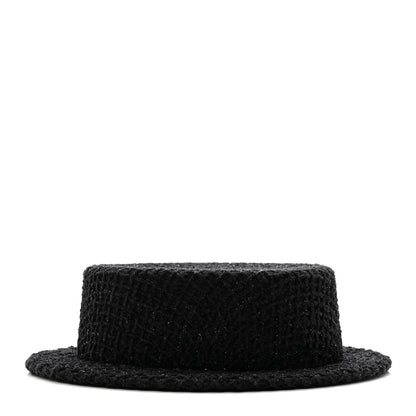 Chanel Tweed Boat Hat M Black 5 of 7