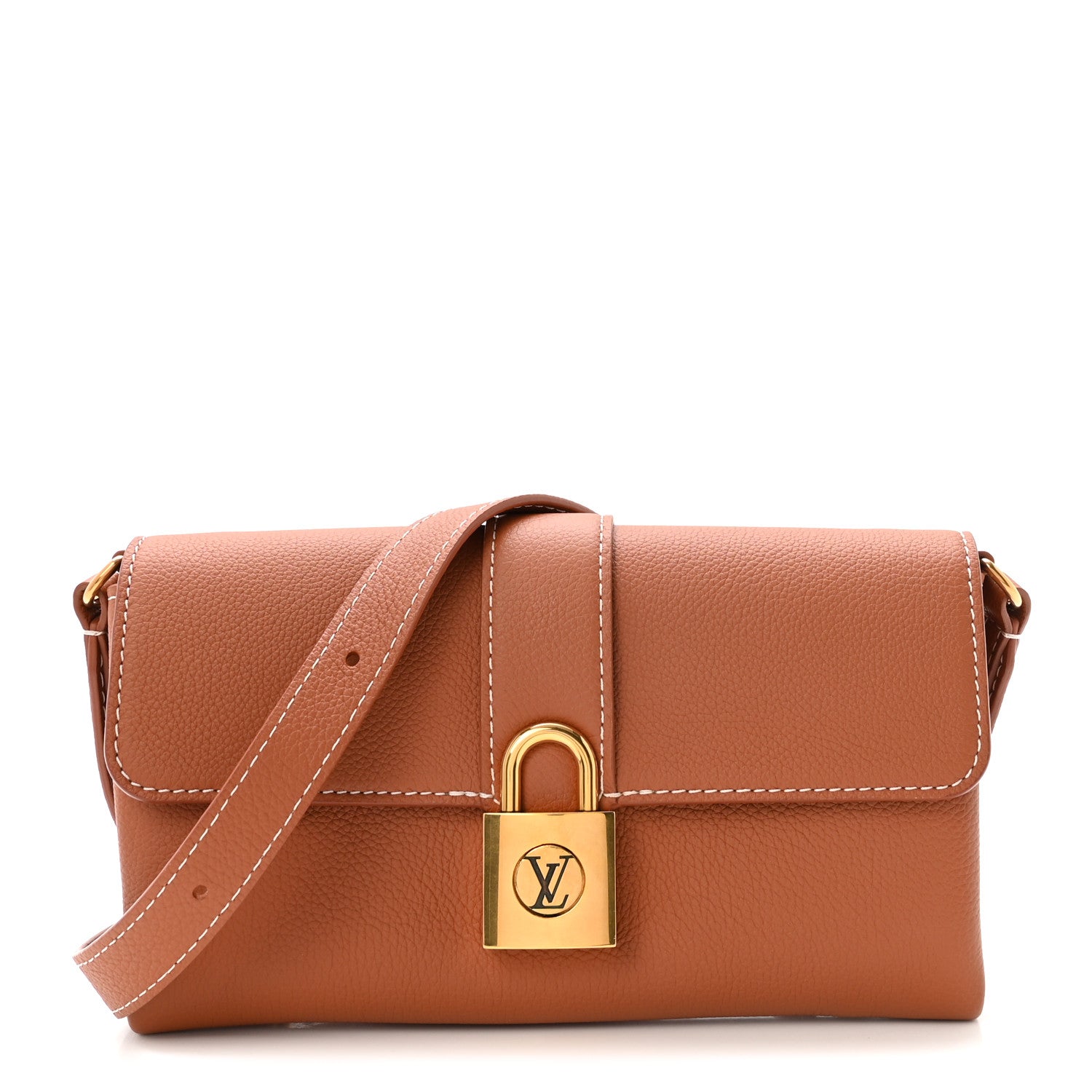 Louis Vuitton Grained Calfskin Low Key Wallet On Chain Cognac 1 of 11
