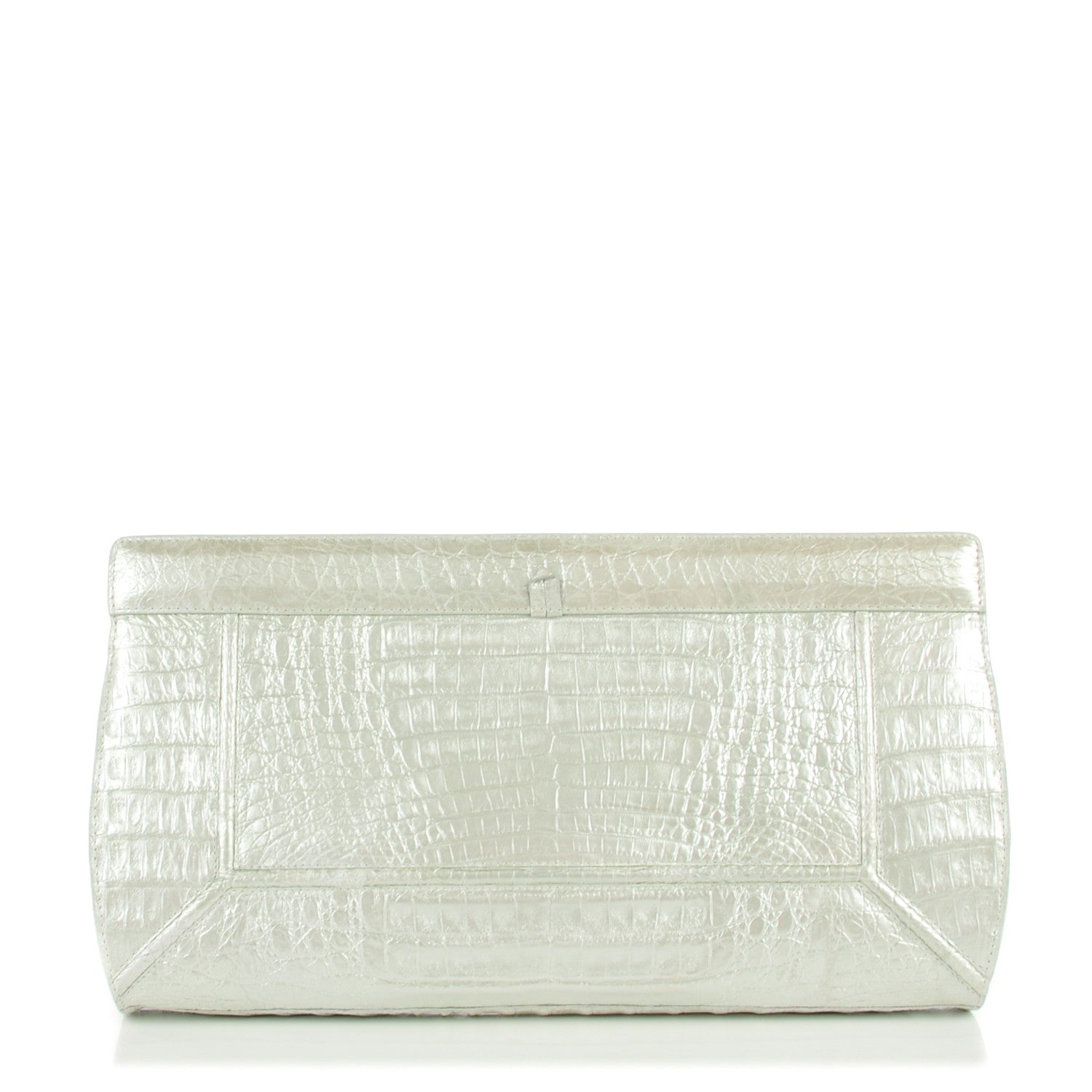 Nancy Gonzalez Crocodile Clutch White 1 of 7