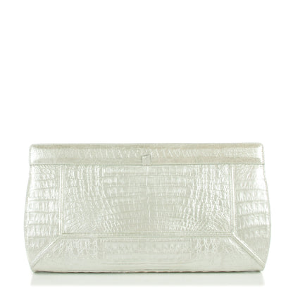 Nancy Gonzalez Crocodile Clutch White 1 of 7