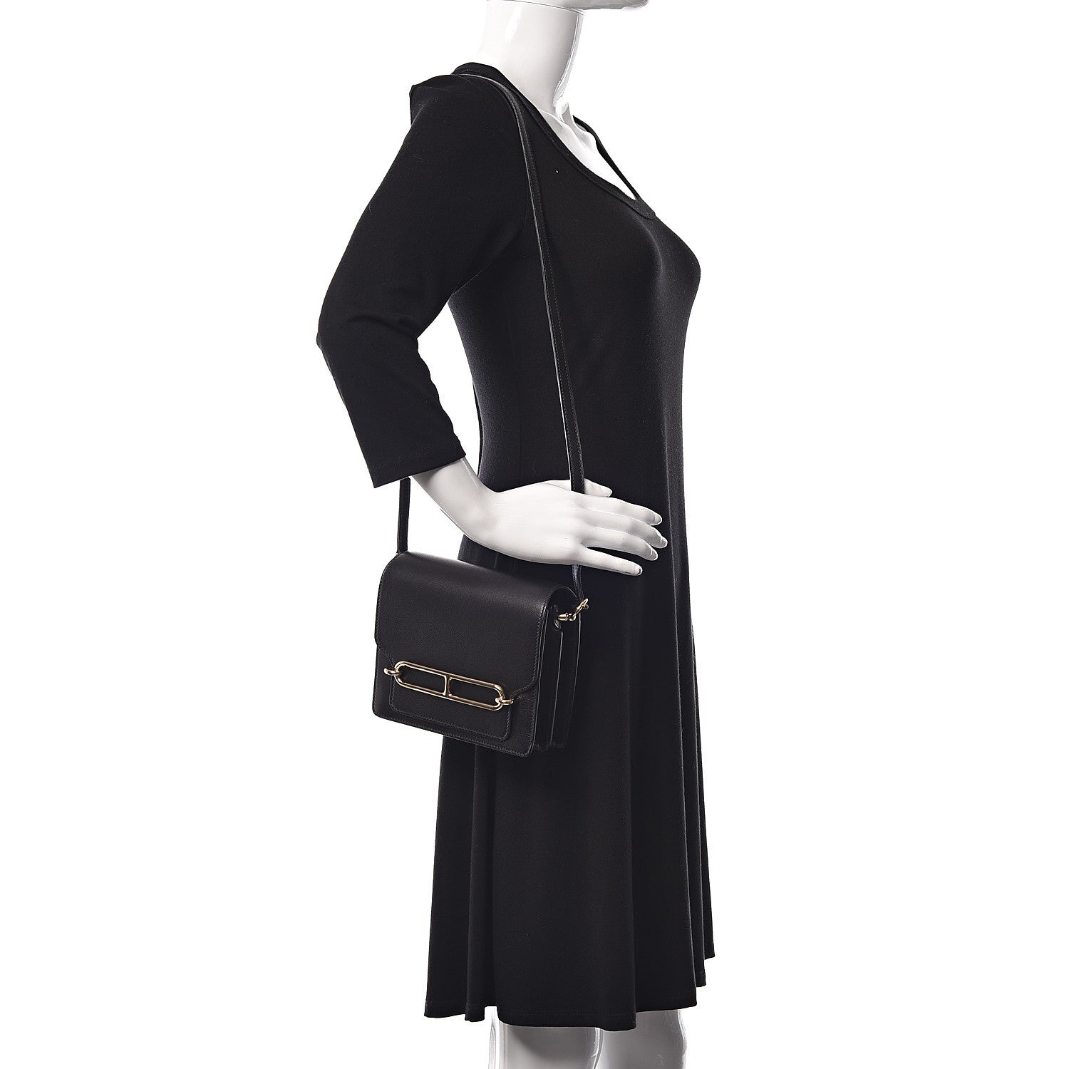 Hermes Evergrain Mini Sac Roulis Black 2 of 11