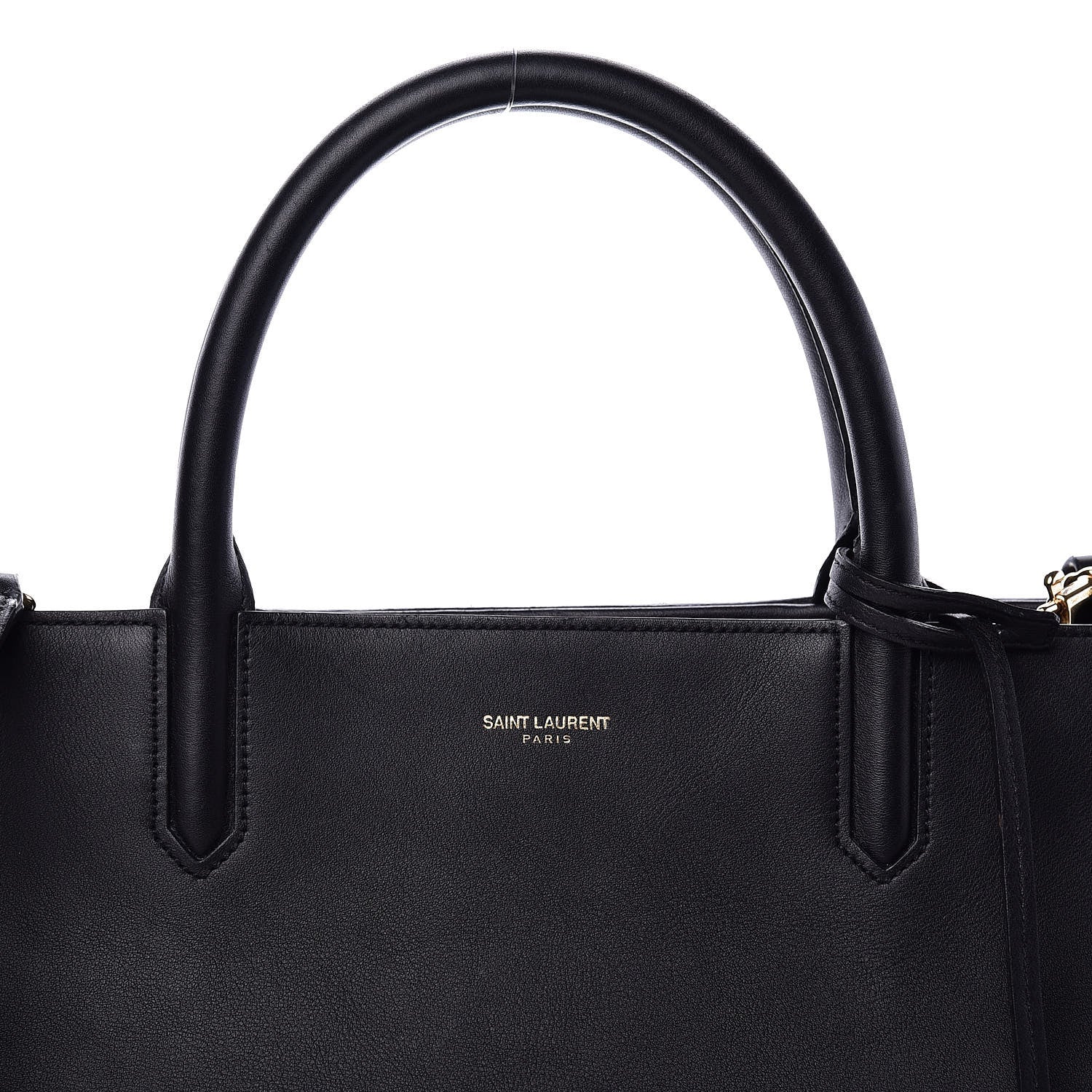 Saint Laurent Grained Calfskin Medium Cabas Rive Gauche Black 11 of 11