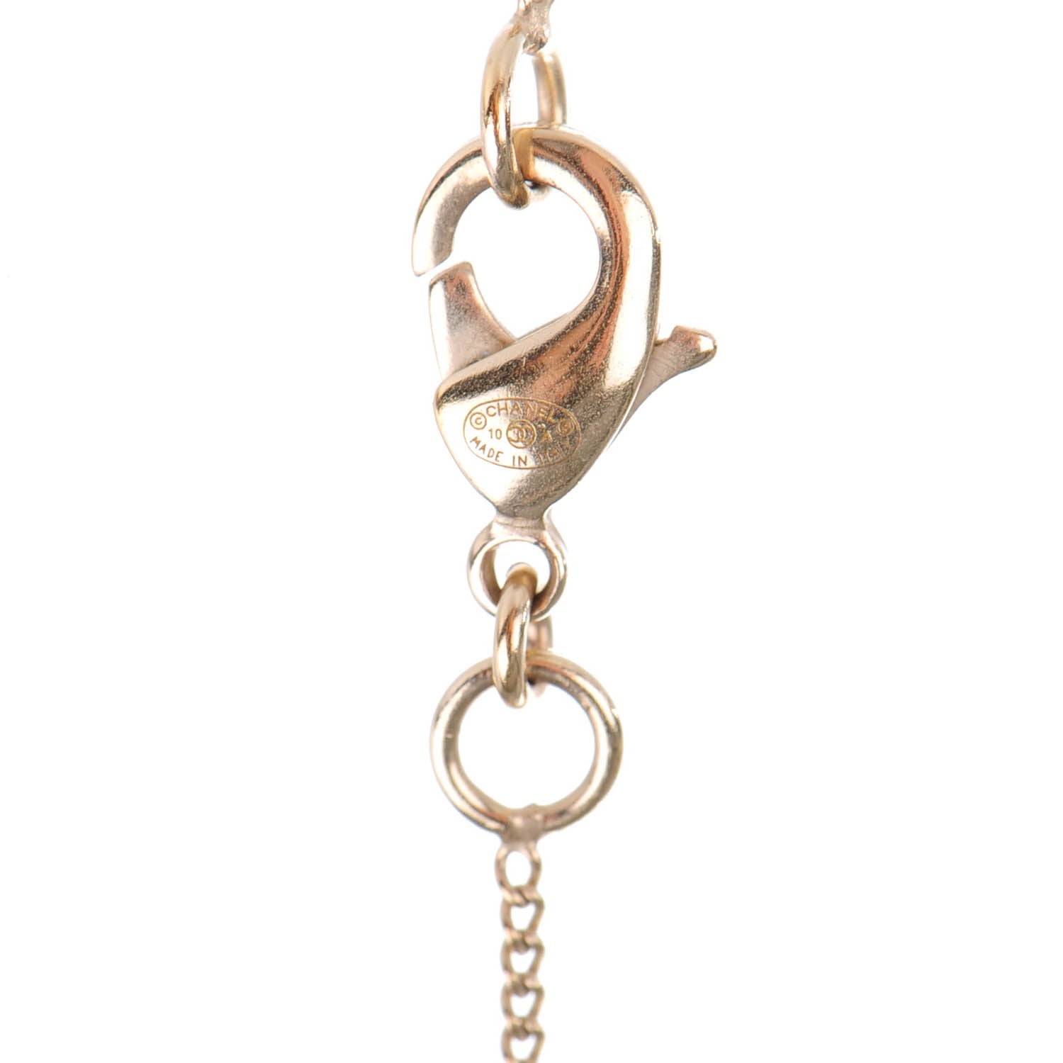 Chanel Crystal Timeless CC Necklace Gold 4 of 5
