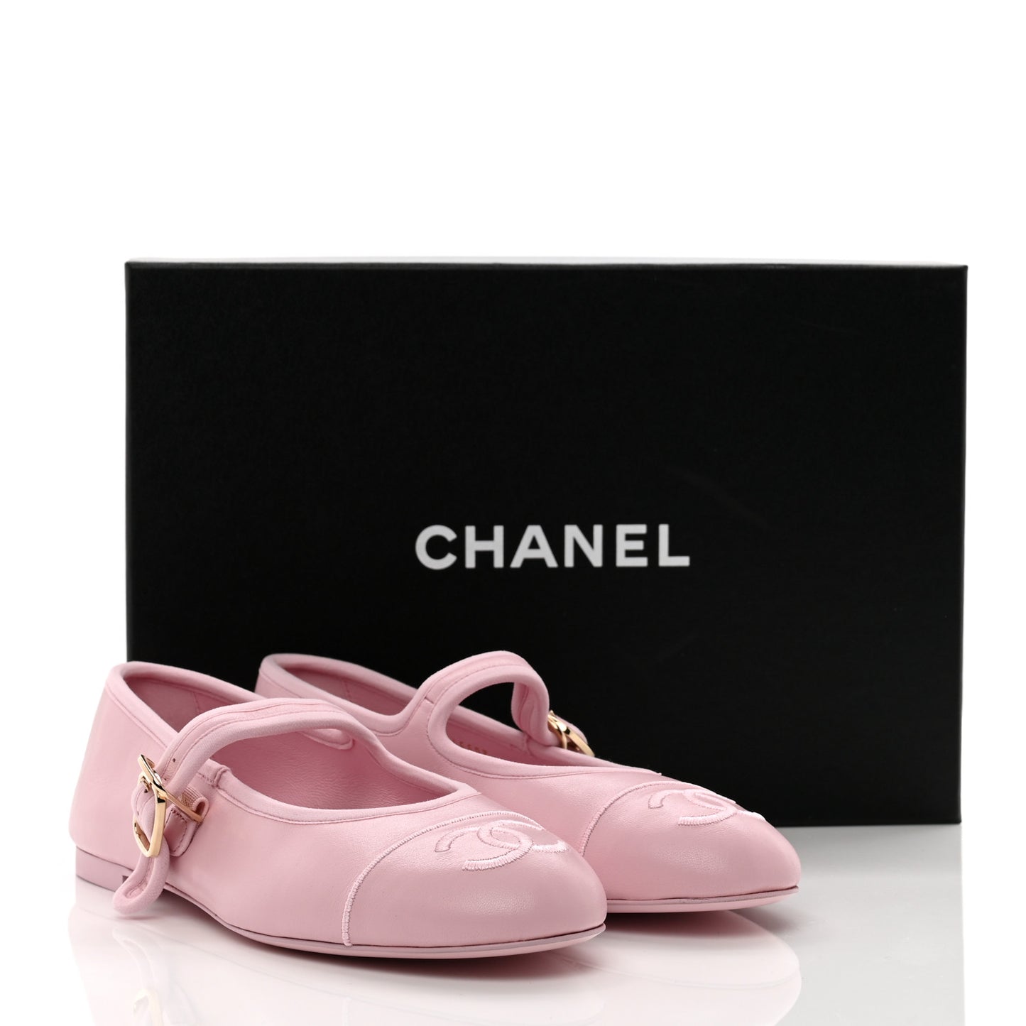 Lambskin Mary Jane Flats 37.5 Pink