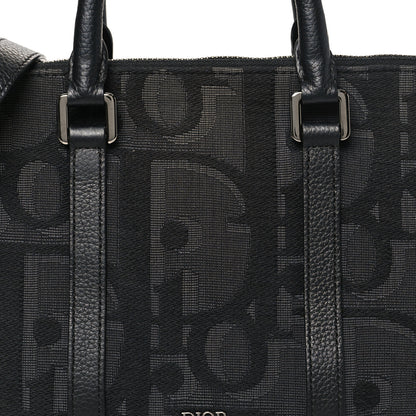 Christian Dior Maxi Oblique Jacquard Weekender 25 Black 8 of 12