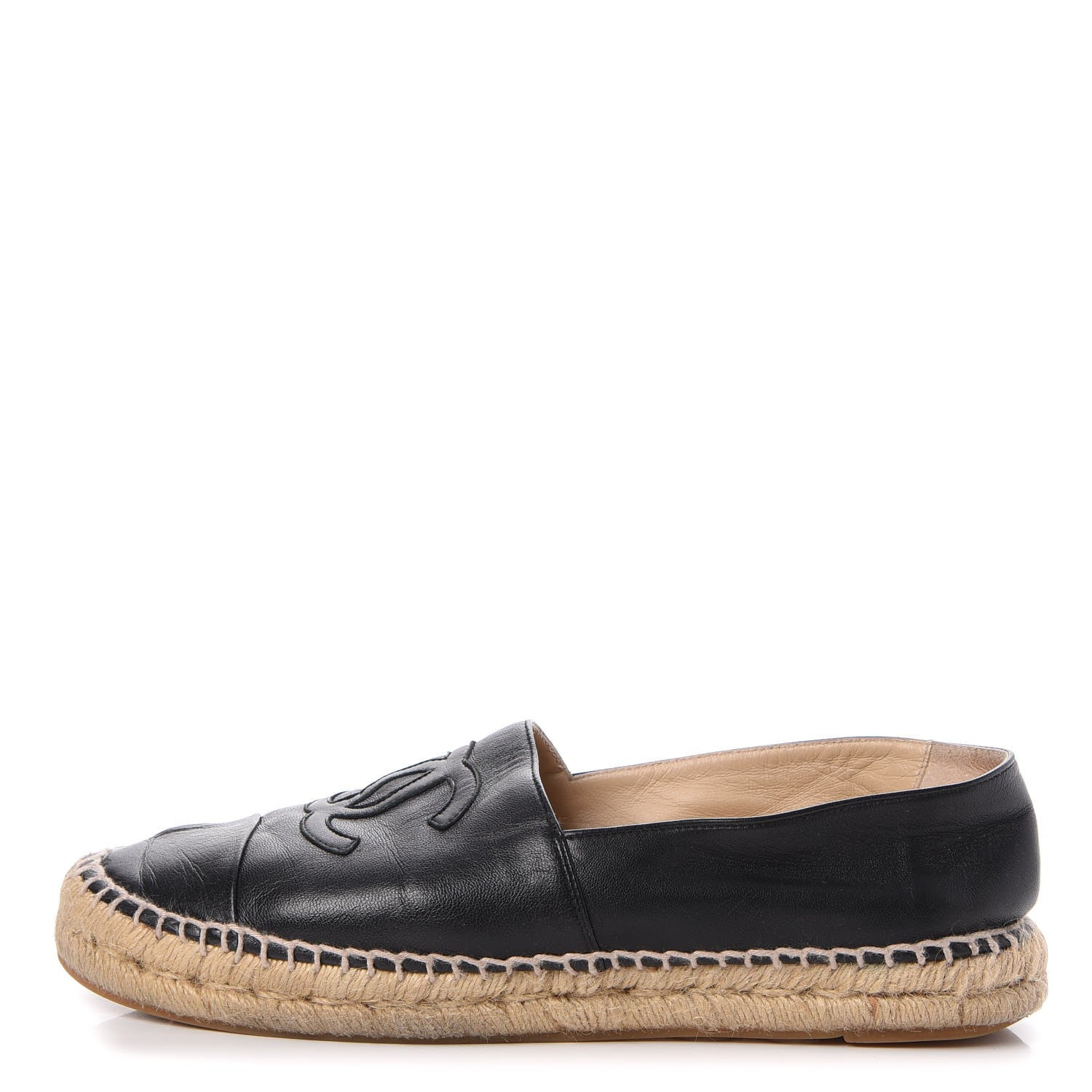 Chanel Lambskin CC Espadrilles 39 Black 1 of 25
