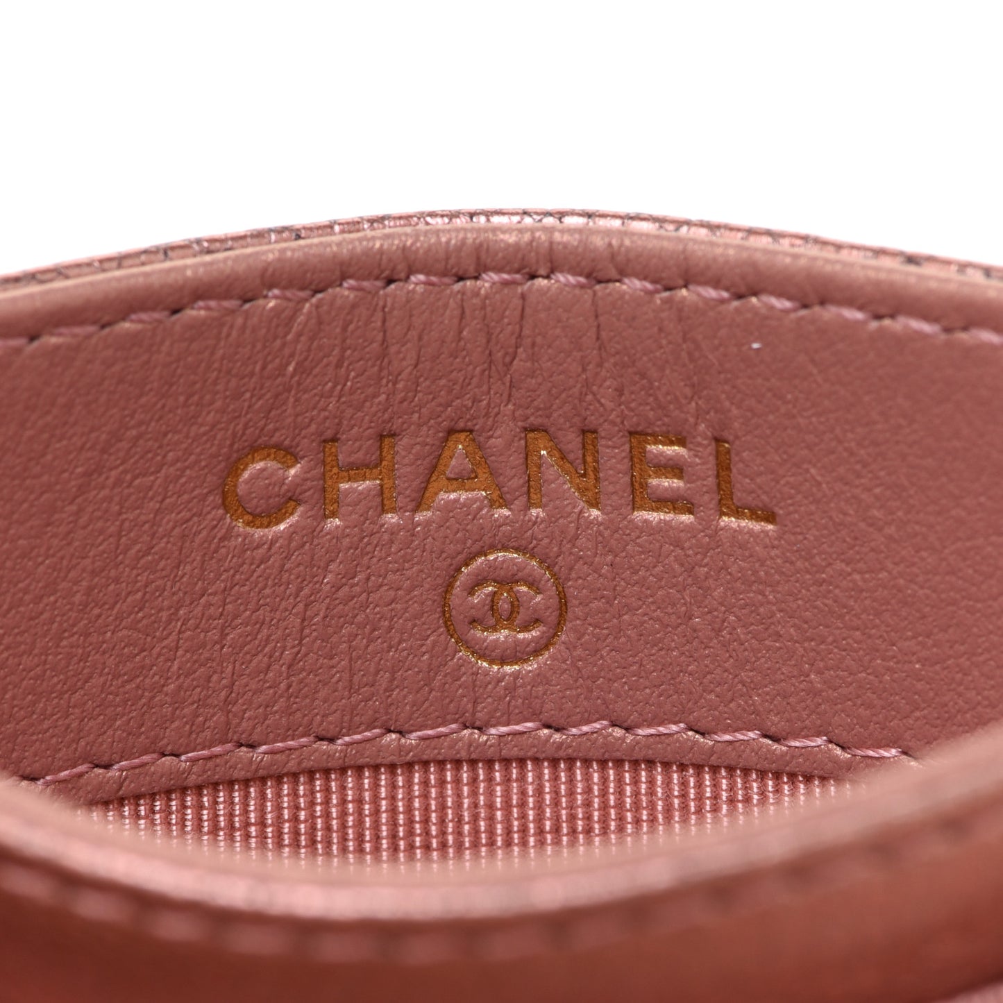 Metallic Caviar Quilted Reissue Card Holder Rose Gold
